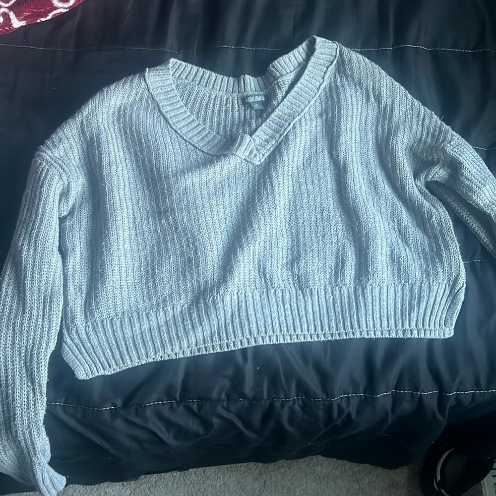 V-Neck Gray Women’s Sweater